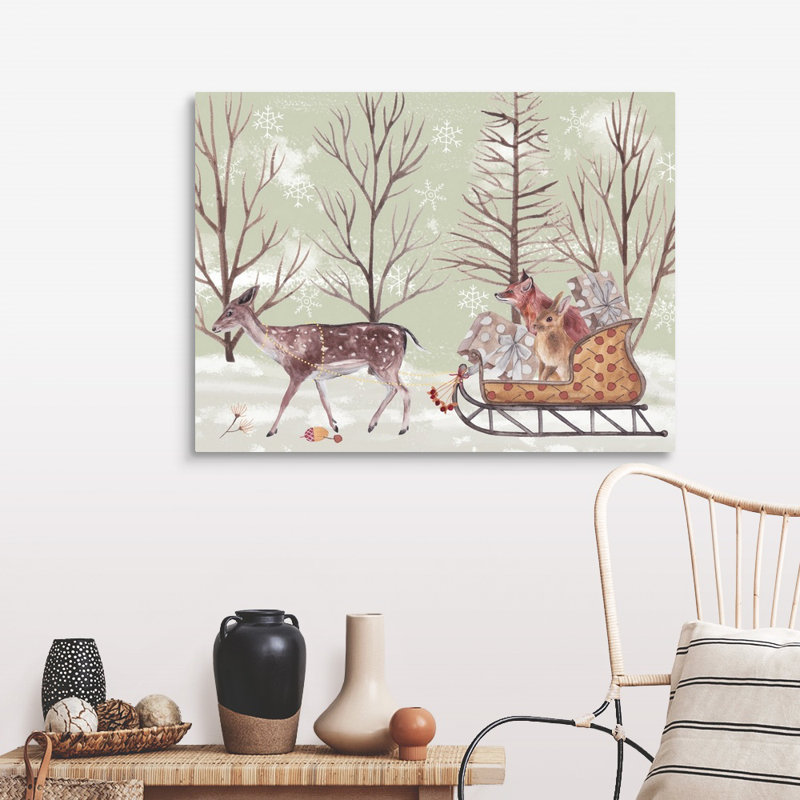 «Christmas Time II» par Melissa Wang - peinture sur toile tendue, H 30 po x l 40 po, Toile tendue