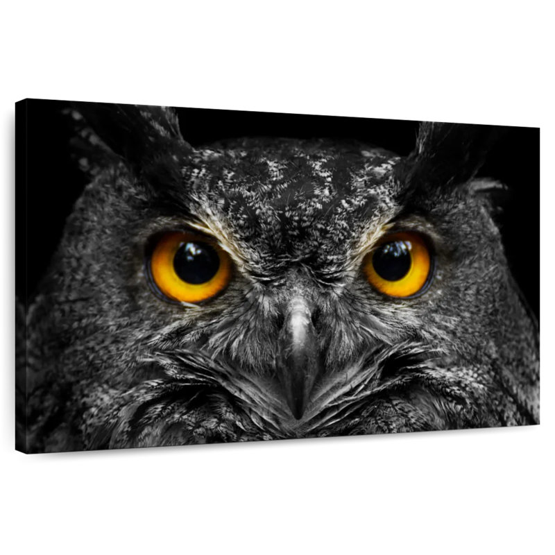 Hibou jaune, H 8 po x l 12 po