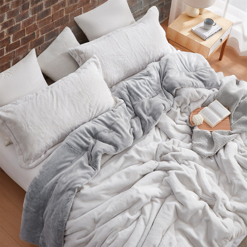 Ensemble d'édredon en fausse fourrure Frozen Chunky, Édredon pour très grand lit + 2 très grandes ta