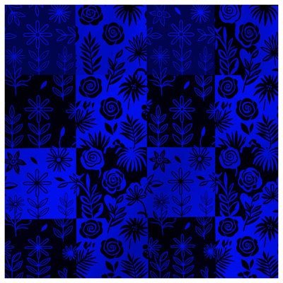 Couvertures à motif floral bleu