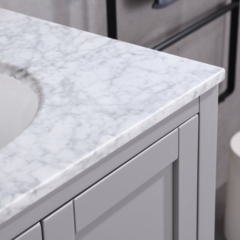Ensemble de meuble-lavabo simple 76 po Chrystel, Gris