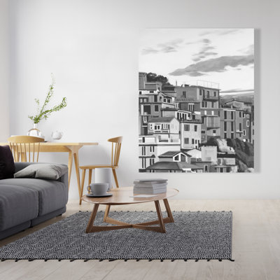 Manarola in Italy - Office Gray Canvas for Home Decor
