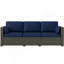 Canapé en rotin, canapé d'extérieur à assise profonde avec coussins amovibles, mobilier d'extérieur pour balcon, terrasse, jardin et bord de piscine-2053633282-2053633280