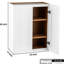 Armoire murale blanche à double porte laquée avec tablettes réglables et tiroir pour la cuisine, rangement dans la salle de bain, H 24 po x P 12 po, installation facile - clic, garage à linge en bois massif suspendu 2 1