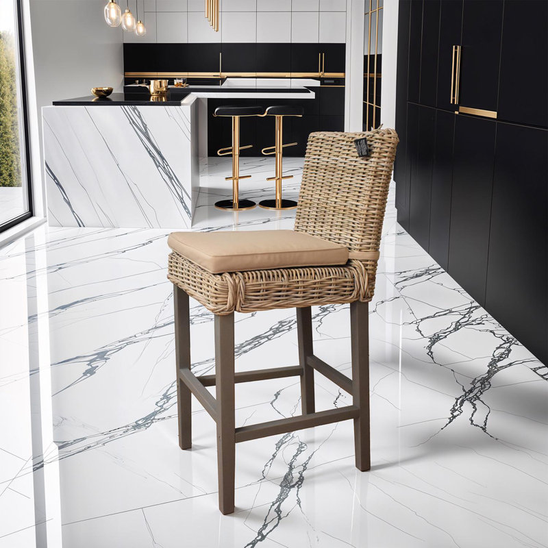 Aliyaha Bar Stools Greywash Set of 2
