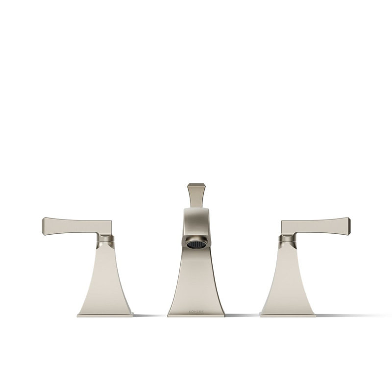 Robinet de salle de bain Memoirs à large entraxe avec ensemble de vidange, Nickel brossé éclatant