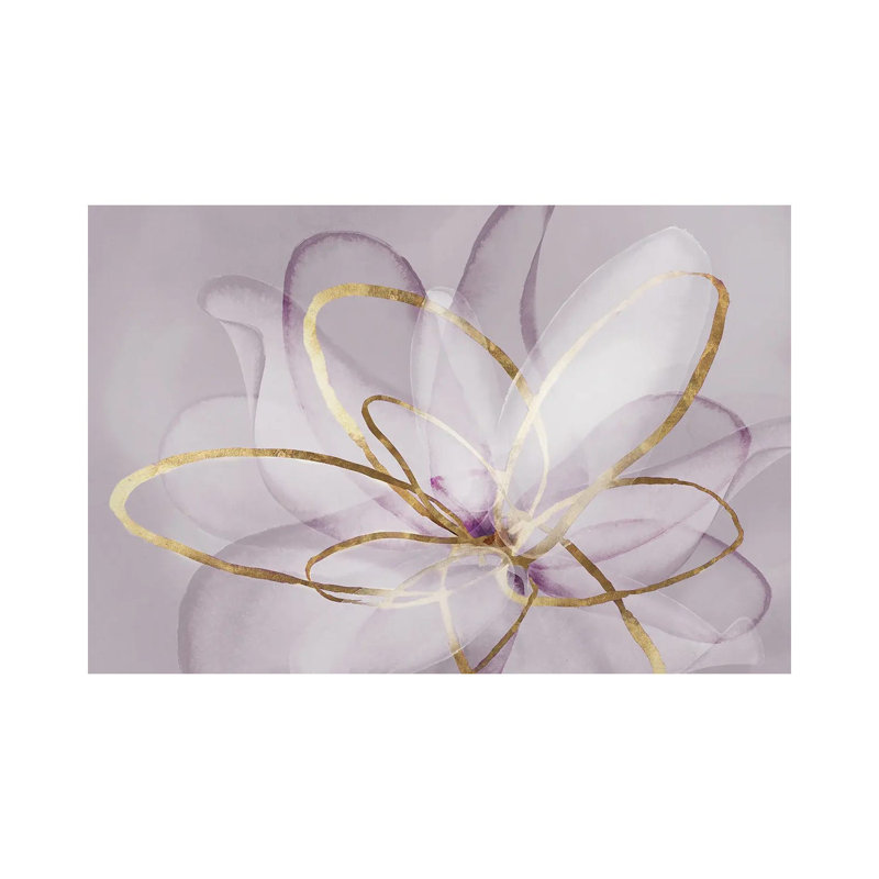 Transparent Transparent III - mauve et doré 6 pièces, H 12 po x l 18 po, Toile tendue