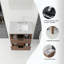 Meuble-lavabo autoportant avec lavabo, tiroir à fermeture amortie et comptoir en marbre reconstitué blanc granit de 5 cm avec dosseret, contreplaqué, brun-1232277187