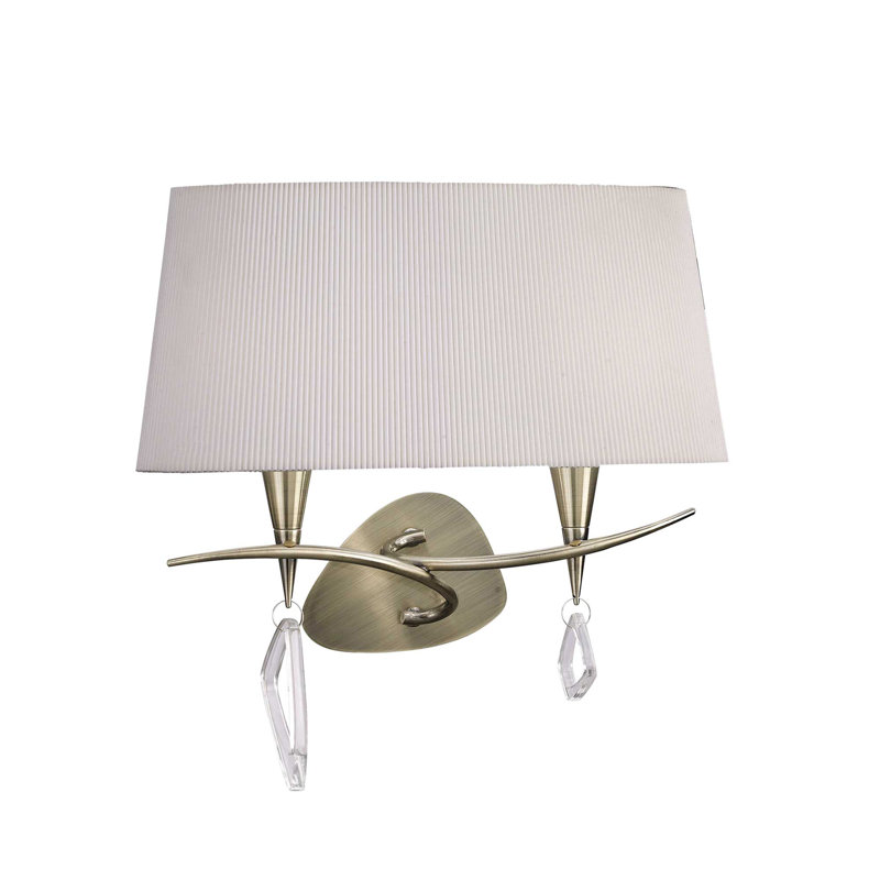 Contrada Armed Sconce, Antique Brass, White