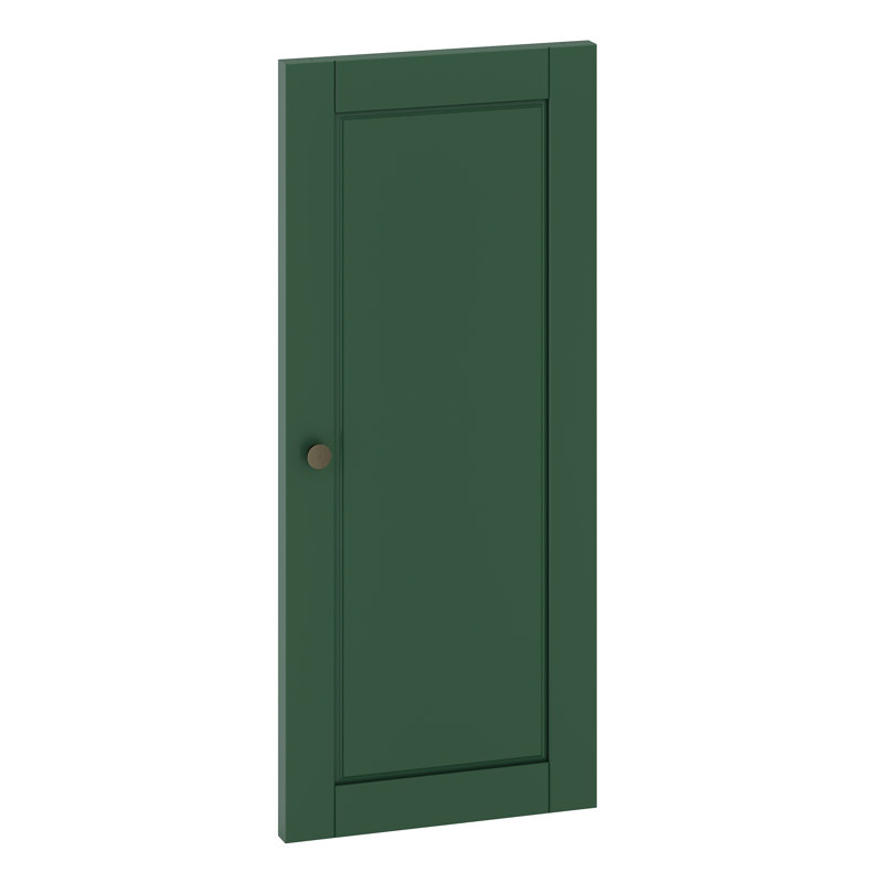 Ensemble de porte à panneau surélevé 100% bois massif Wilken, Vert