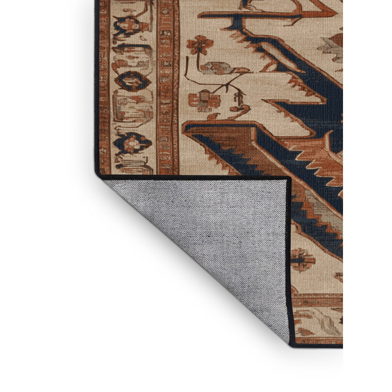 Tapis brun lavable à la machine, Carré 5 pi