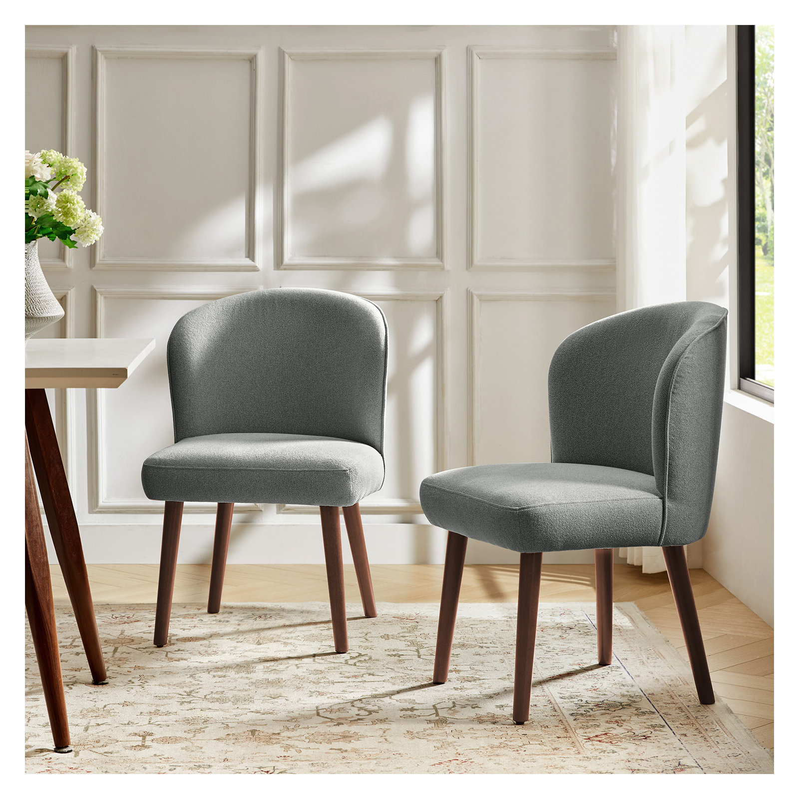 Davia Upholstered Dining Chair, Gray