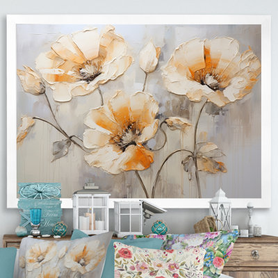 «Beige Poppy Meadow Melody VI» sur toile