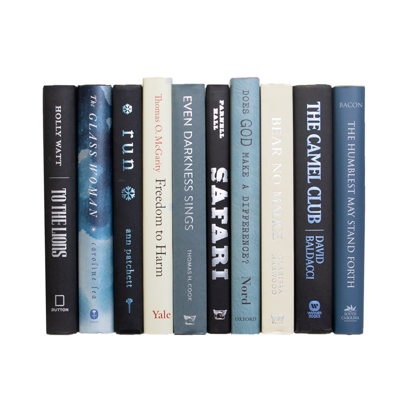 Decorative Books - Overcast Book Bundle - 1 Foot of Blue Books