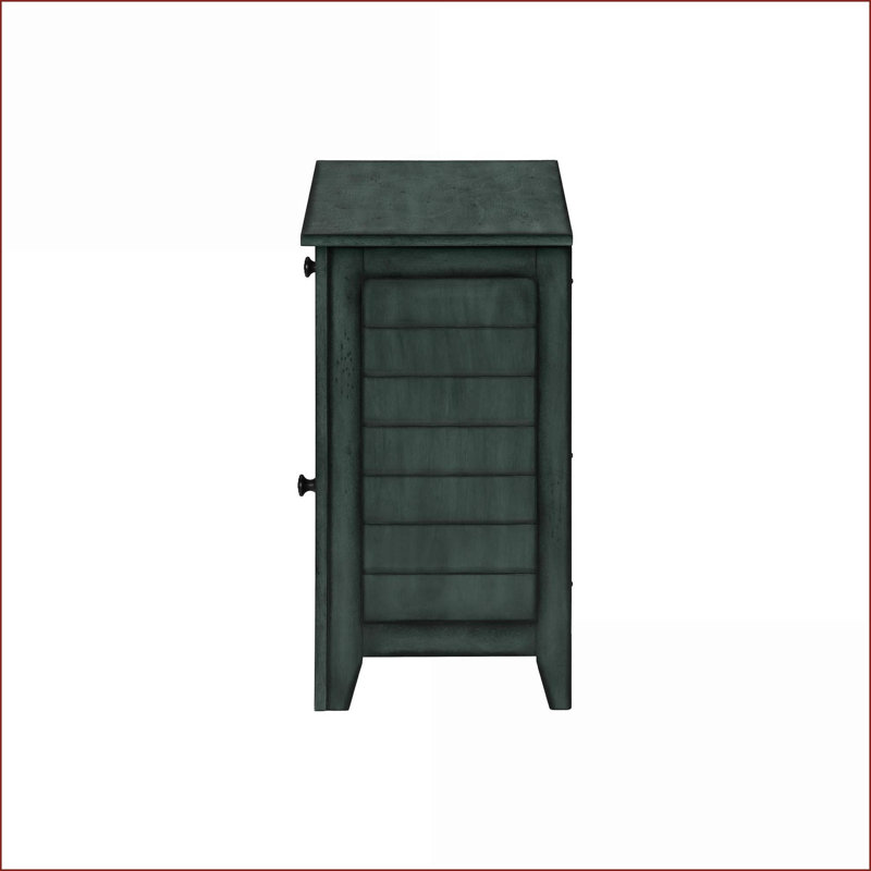 Table basse transitionnelle bleue antique pour chambre à coucher, 25 po de hauteur avec rangement et amp; Assemblage facile