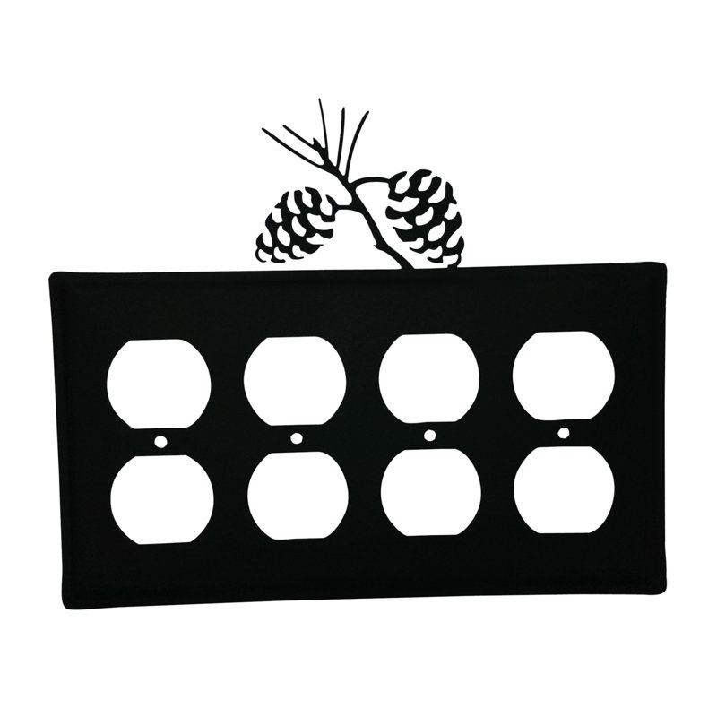 Pinecone 4-Gang Duplex Outlet Wall Plate