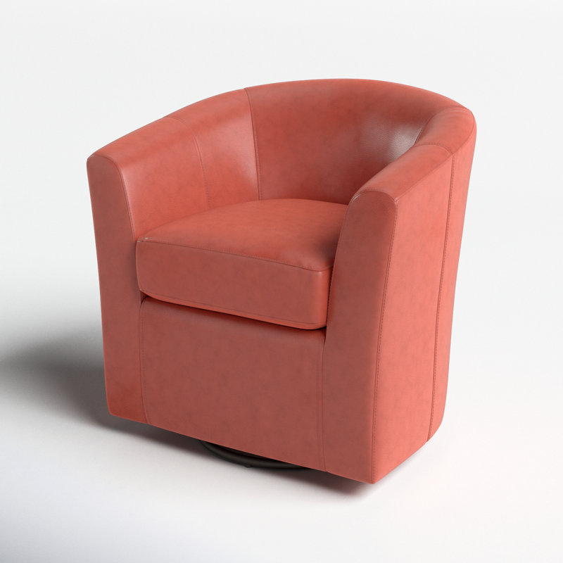 Fauteuil demi-tonneau pivotant de 30,5 cm Hanshaw, Simili cuir rouge