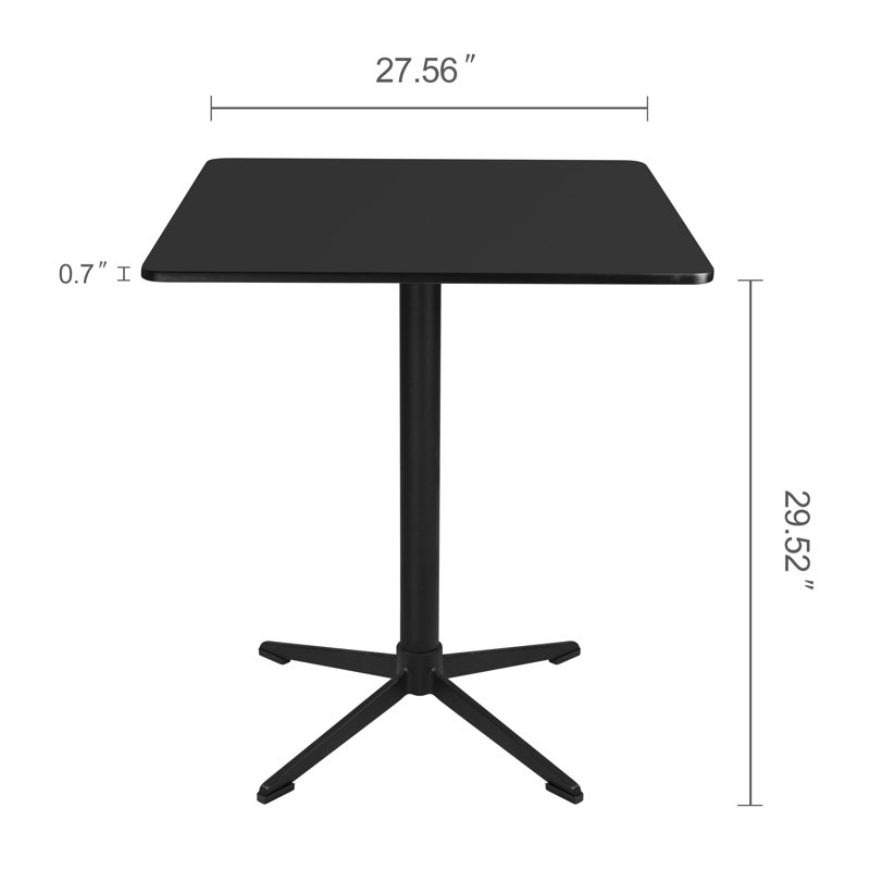 Table de salle à manger 27,56 "piédestal, Noir, noir, noir, noir