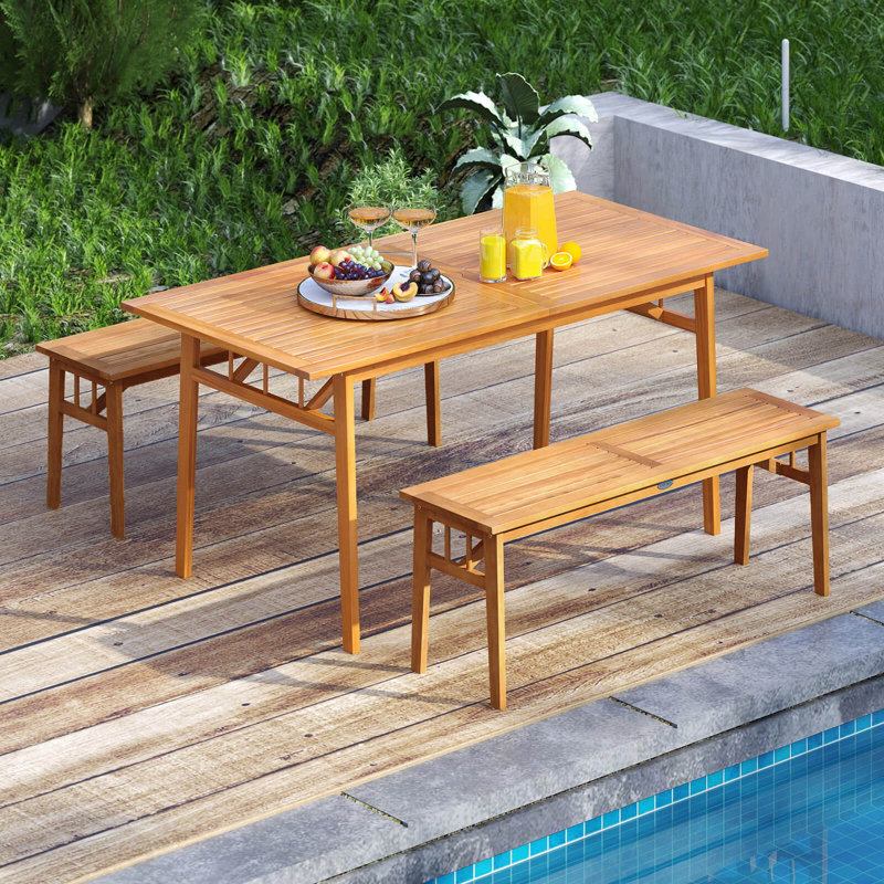 Table de salle à manger en bois d'acacia 63 po pour 6 personnes