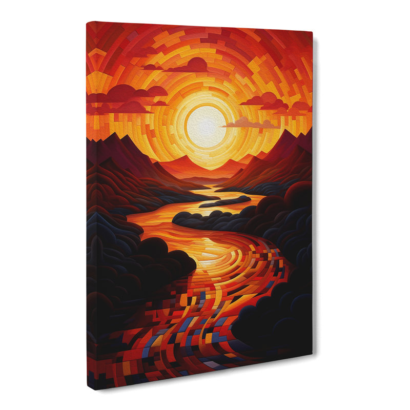 Sunset Orphism No.3 - No Frame Print, 60cm H x 40cm W x 3cm D