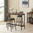 Bar Table Set with 2 Bar stools PU Soft seat with backrest, Rustic Brown-865187980