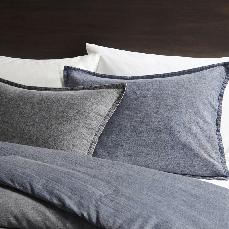Housse de couette en sergé 100% coton 3 pièces très grand / très grand, très moelleuse, résistante à la pierre et fabriquée en coton délavé toutes saisons, avec housse, design et tissu respirant