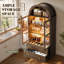 Armoire arquée de 71 po de hauteur avec éclairage à DEL RVB, garde-manger avec portes en acrylique, deux tiroirs