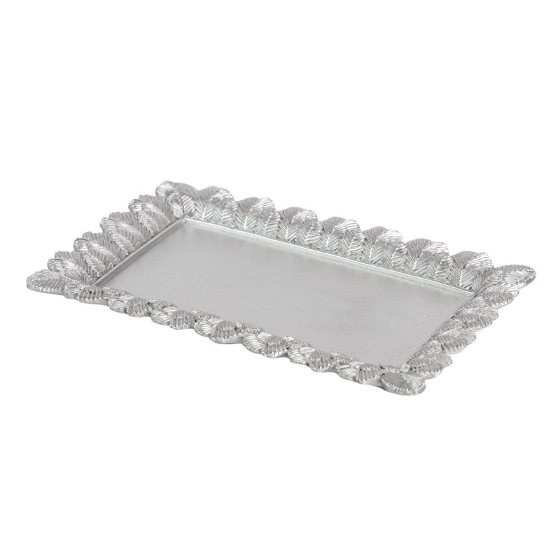 Oronoco Resin Decorative Tray, Silver