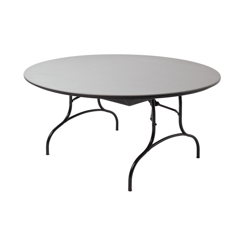 60'' Gray and Black Circular Folding Banquet Table
