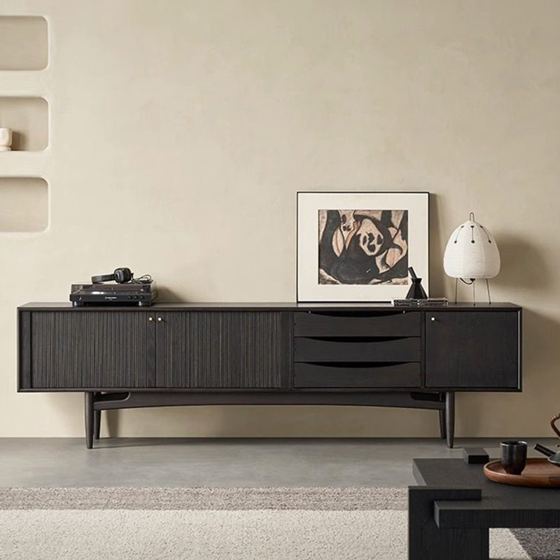 Meuble télé de style rétro américain, Noir brunâtre