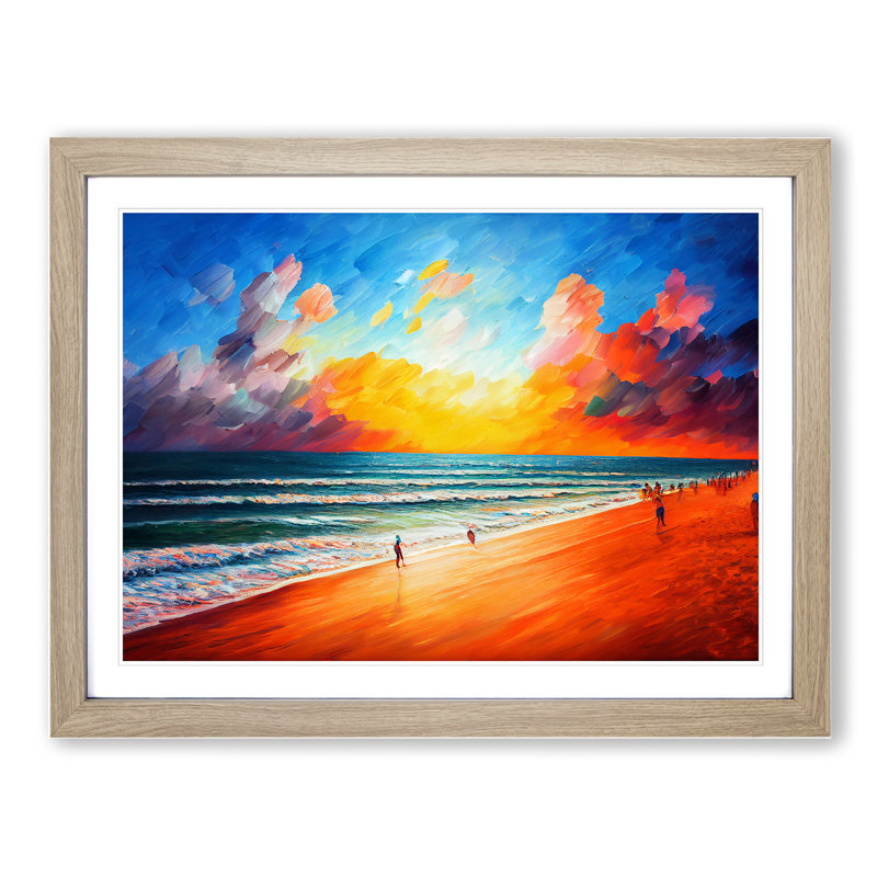 XH1022-1317X Beautiful Beach Vol.1 - Single Picture Frame Print, 25cm H x 34cm W x 2cm D, Grey Framed