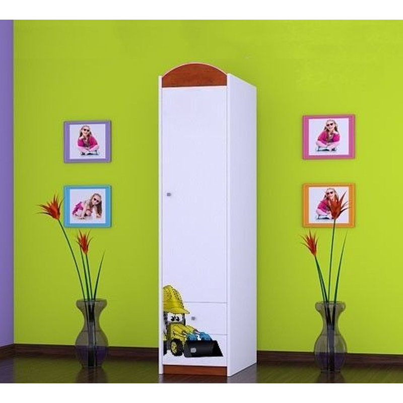 Kiro 1 Door Wardrobe, Red