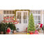 Arbre de Noël mince avec lumières DEL blanc chaud - embouts en PE + PVC, conception à charnières peu encombrante, installation facile, support en métal robuste - arbre à crayons réaliste pour les petits espaces-117530730
