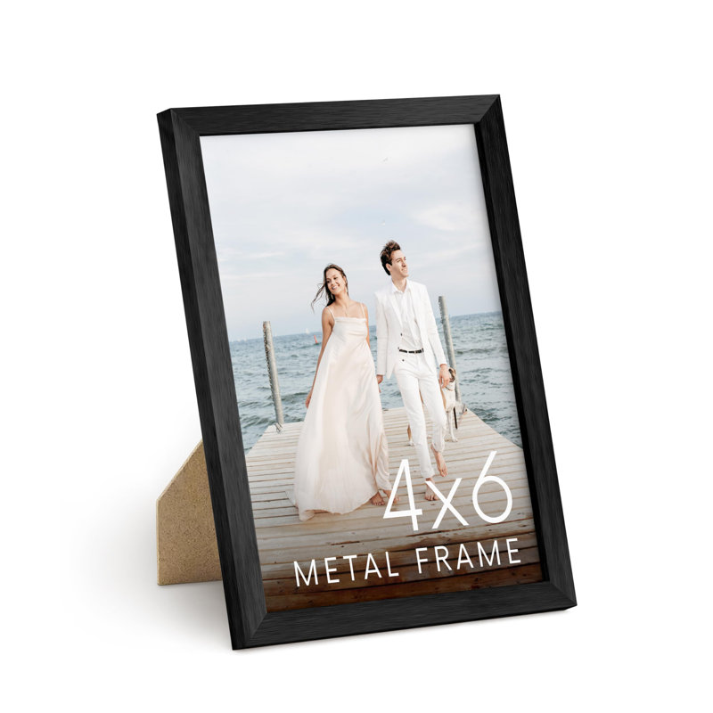 Metal Picture Frame, Black, 4" x 6"