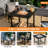 31 in. W Square Black Stainless Steel Burwell Dining Table with Cooking BBQ Grate and Mesh Cover