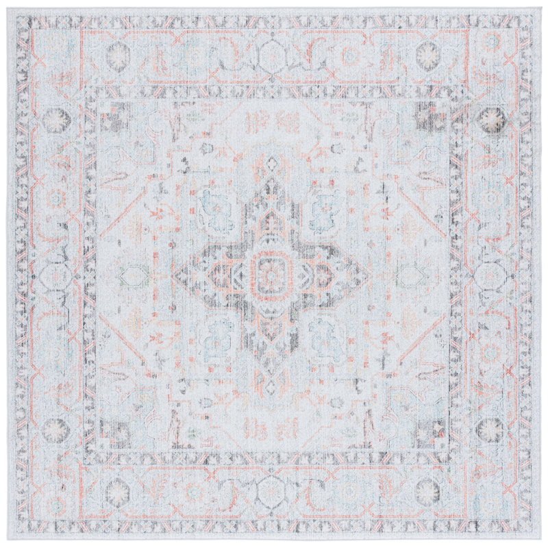 Farolt Performance Machine Washable Oriental Rug, Square 4'