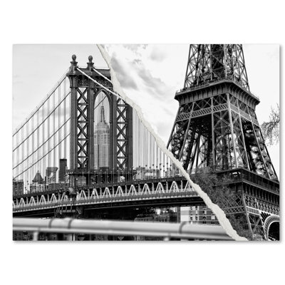 «The Tower and the Bridge», reproduction de photo sur toile tendue encadrée