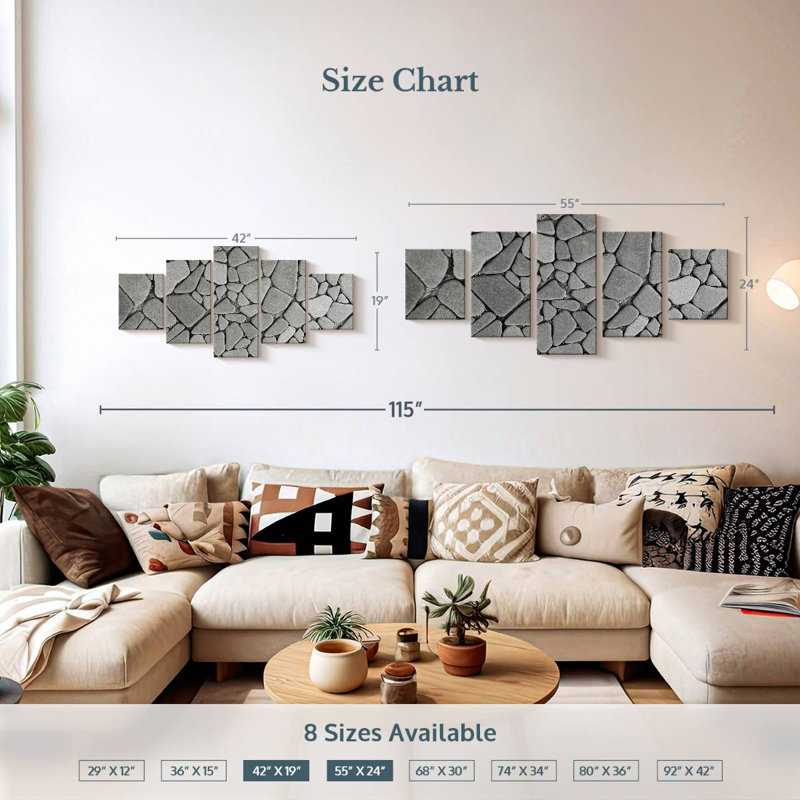 Stone Mosaic Pattern, 24" H x 55" W