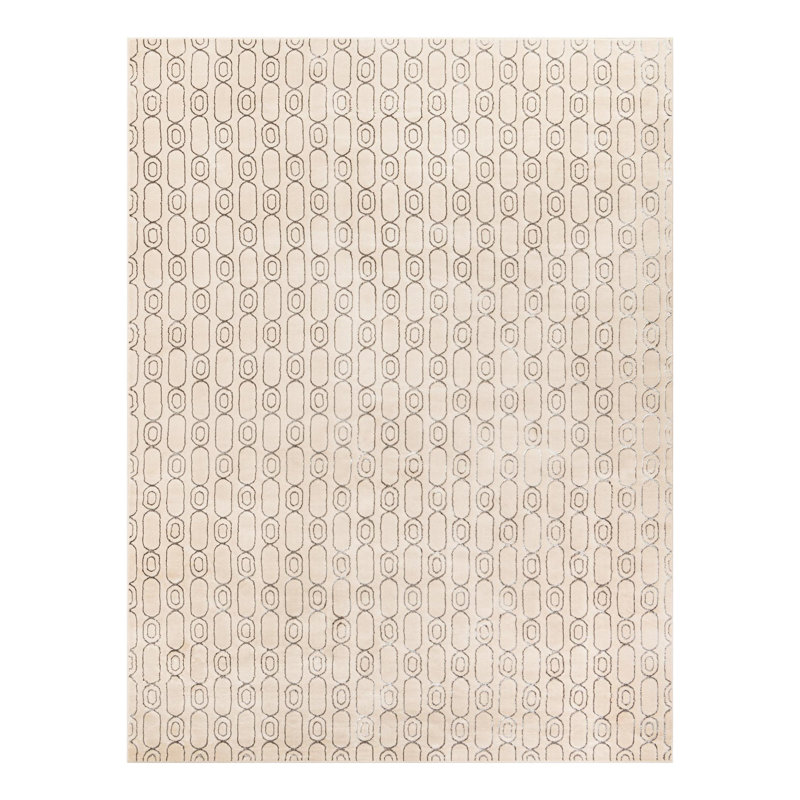 Latitude Run® Column Nikica Rug White and Silver, Rectangle 10' x 13'1"