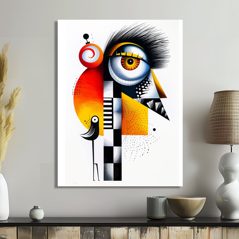 Décoration murale étrange créature amicale avec oiseau, Métal métal, H 20 po x l 12 po x P 1 po