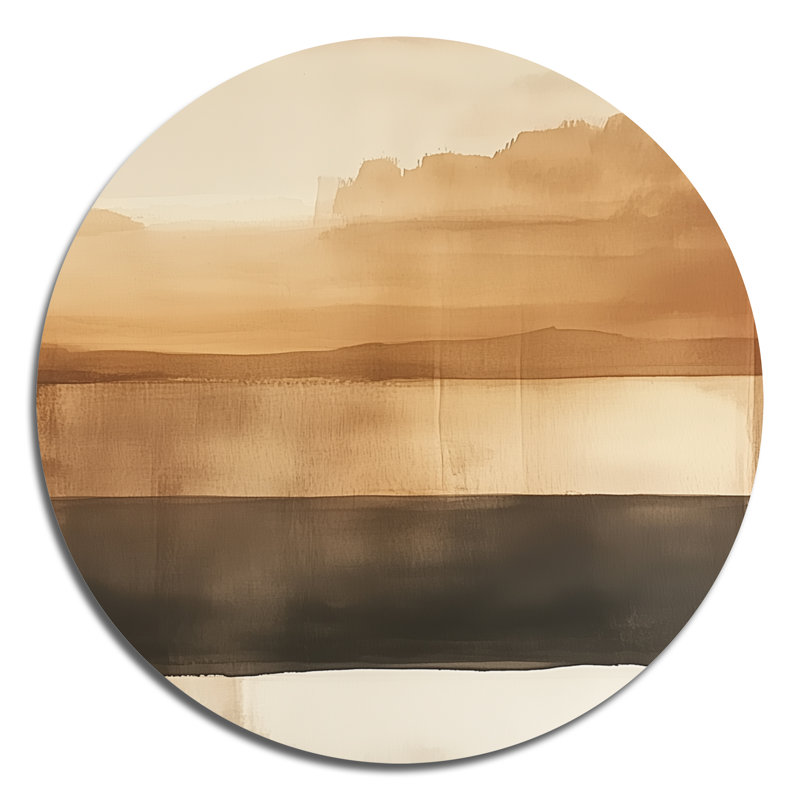 Formes modernes noires - Décoration murale transitionnelle abstraite en métal ronde, L 23 po x H 23 po