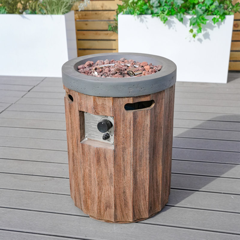 Sebron Cylinder Concrete Propane Smokeless Fire Pit