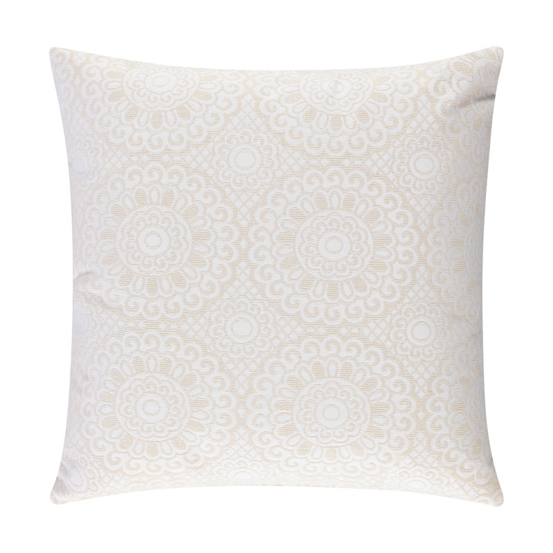 Housse de coussin carré en jacquard S&G, Crème, 18 po x 18 po