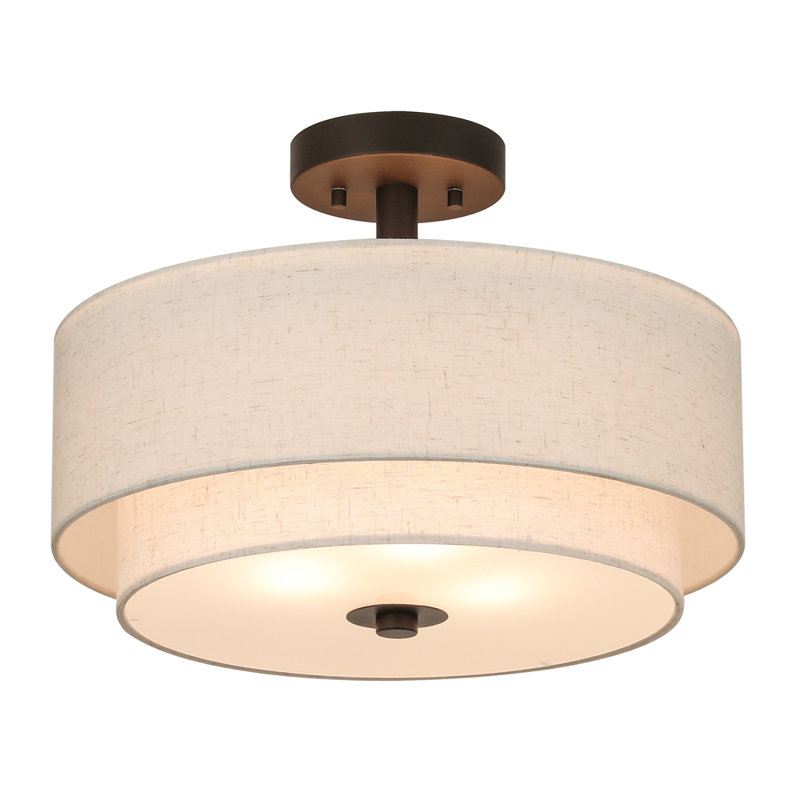 Plafonnier semi-encastré en tissu Nichoel, Bronze foncé