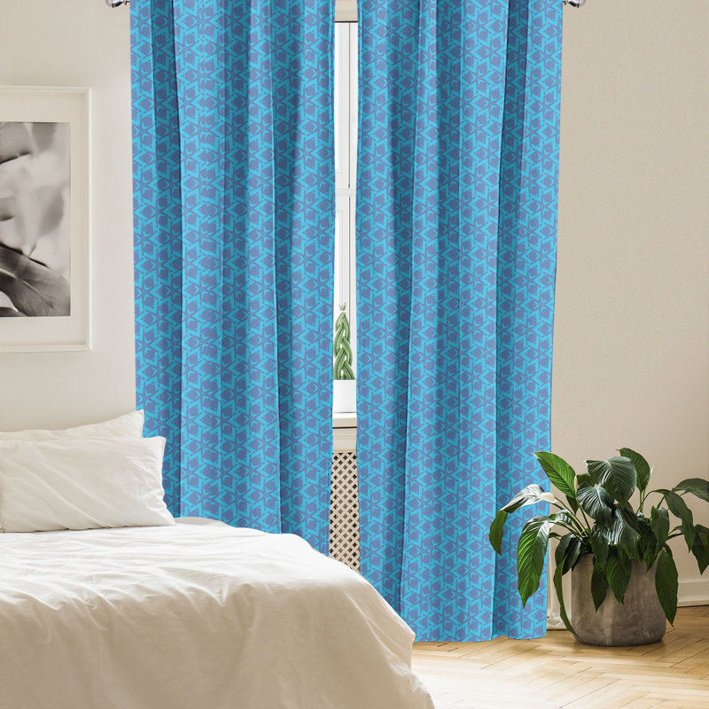 Rideaux géométriques 4 panneaux East Urban Home, L 56 po x L 63 po