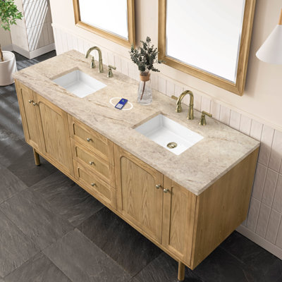 Laurent 72" Double Vanity, FreePower Wireless Charger