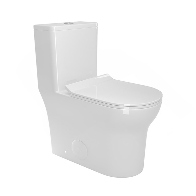 1.1/1.6 GPF Elongated Comfort Height Floor Mounted One-Piece Toilet, CUPC Certified, Watersense Cetified, Ceramic, White Color, Soft Close Seat
