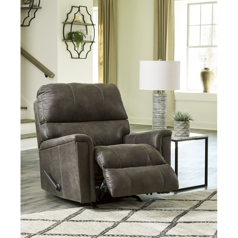 Canapé, causeuse et fauteuil inclinable Navi, Noir/gris
