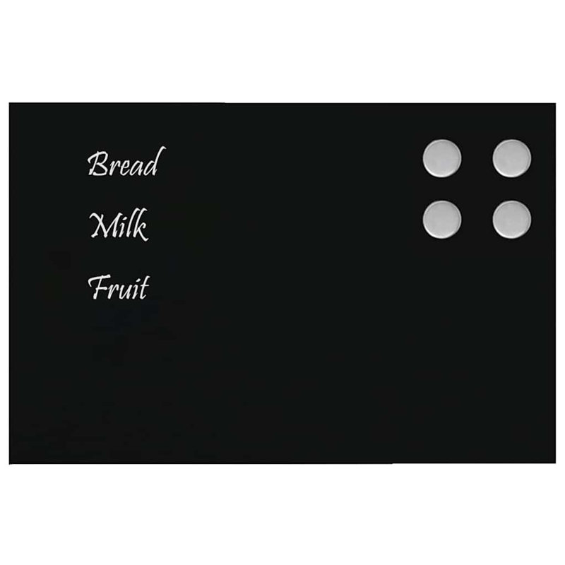 Wall Mounted Required Whiteboard, Black, 30cm H x 40cm W x 0.4cm D