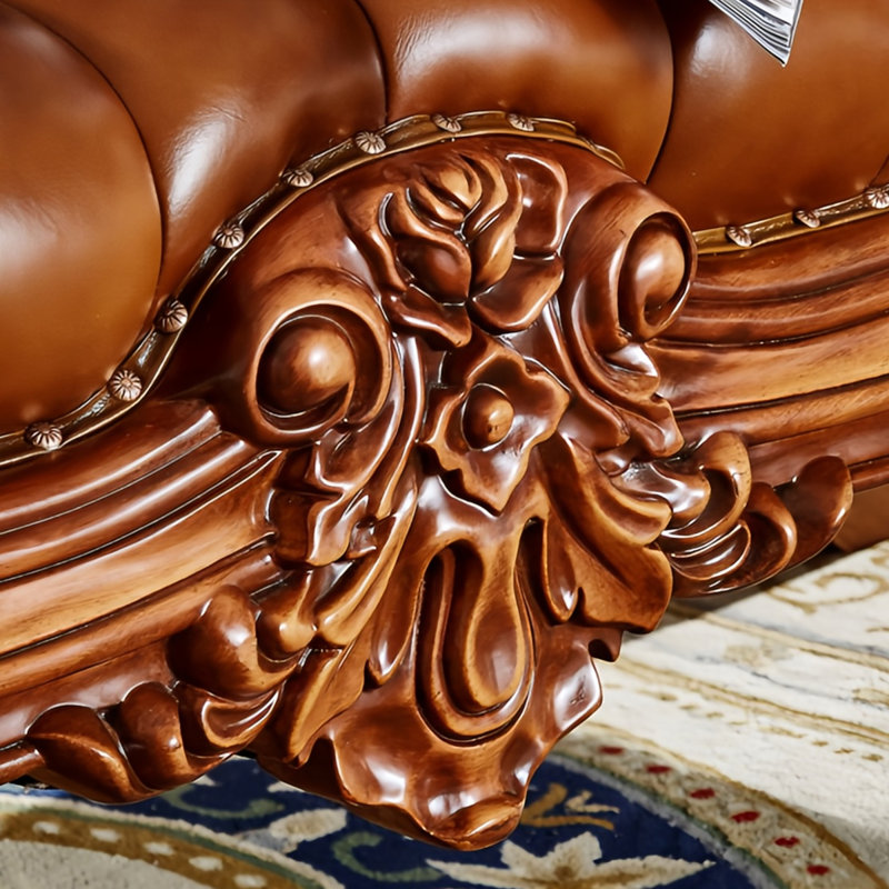 Banc rembourré en cuir de vache Atavia